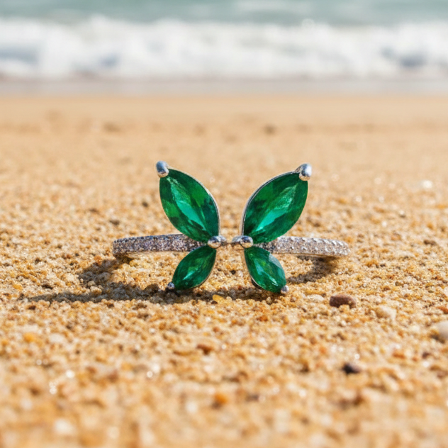 Butterfly Ring, Cubic Zirconia  (2 Colors) - Lemonade Mermaid
