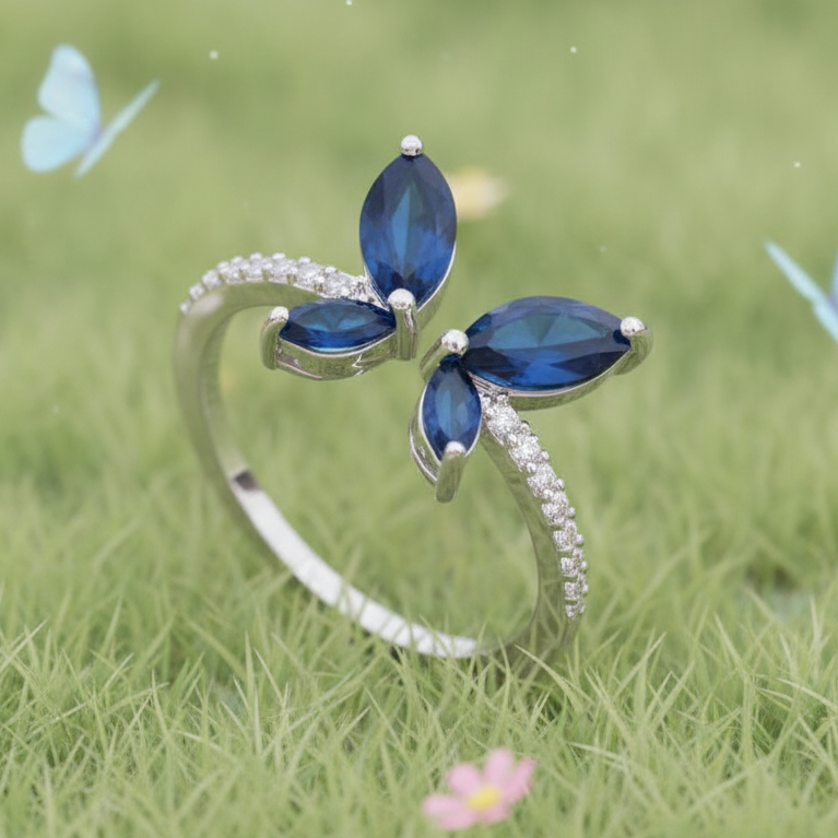 Butterfly Ring, Cubic Zirconia  (2 Colors) - Lemonade Mermaid