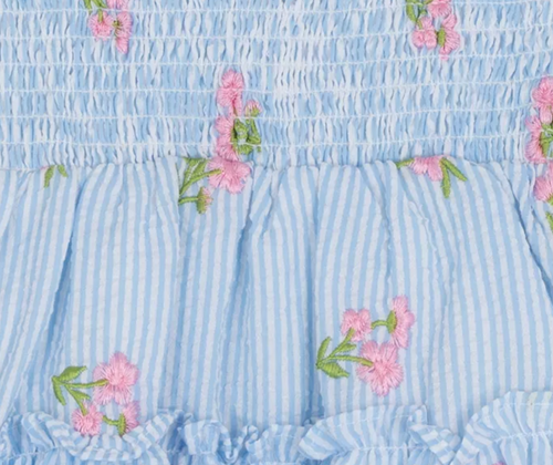 2 Pc Blue Striped Dress w/Purse Set - Lemonade Mermaid