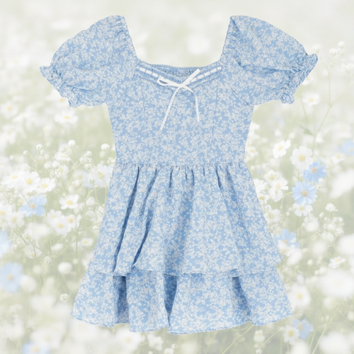 Baby Blue  Floral Romper - Lemonade Mermaid