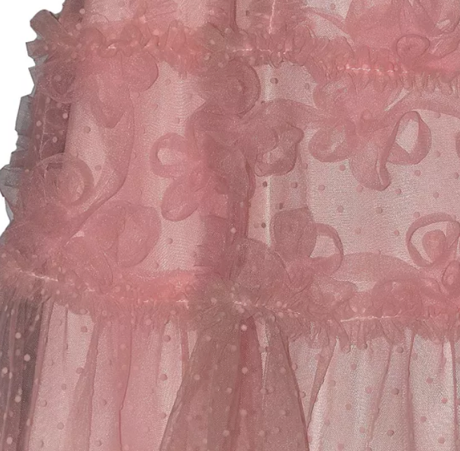 Pink Floral 3D Tulle Party Dress - Lemonade Mermaid