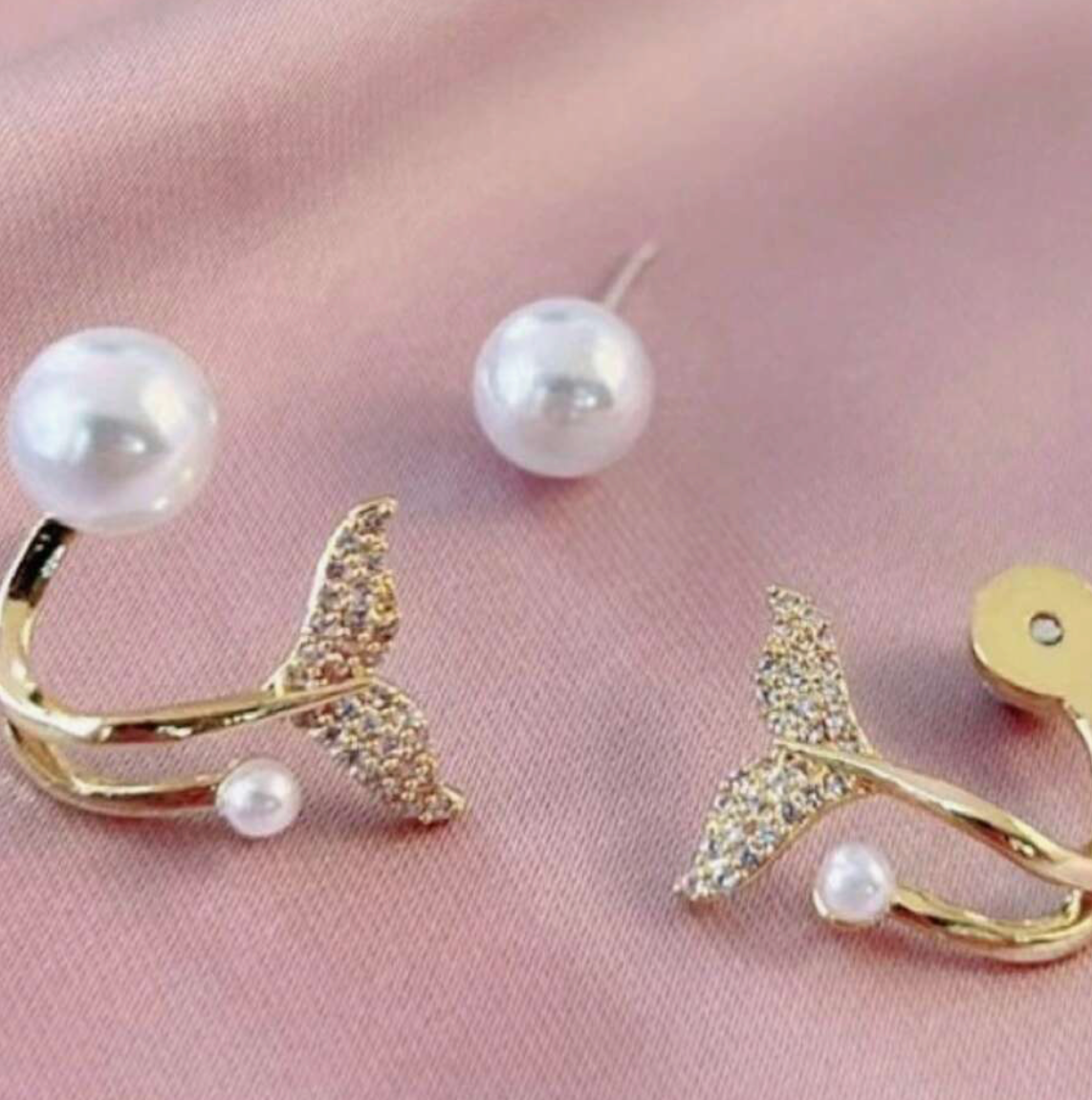 Mermaid Tail 'Pearl' Earrings