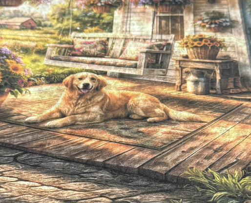 Leick End Table with Dog Scene
