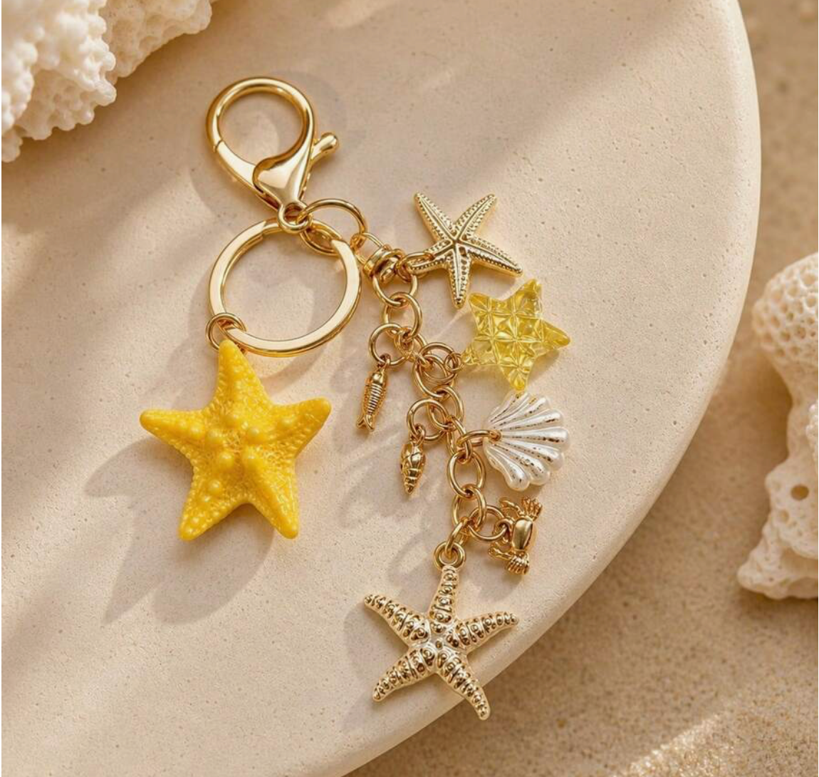 Yellow Starfish Keychain - Lemonade Mermaid