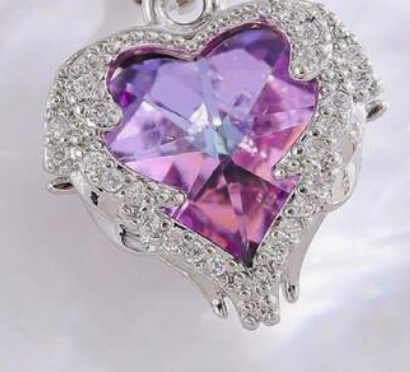 Purple Ocean Heart Necklace