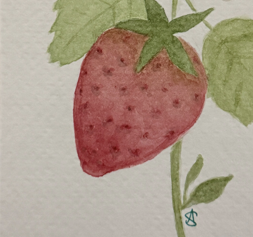 Strawberry Note Card by Alayna