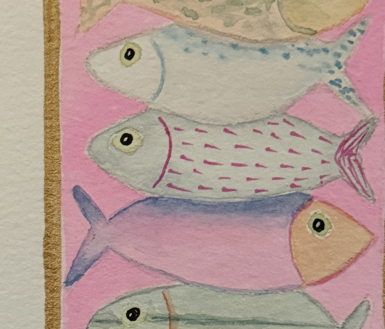 Pink Fish Note Card by Alayna