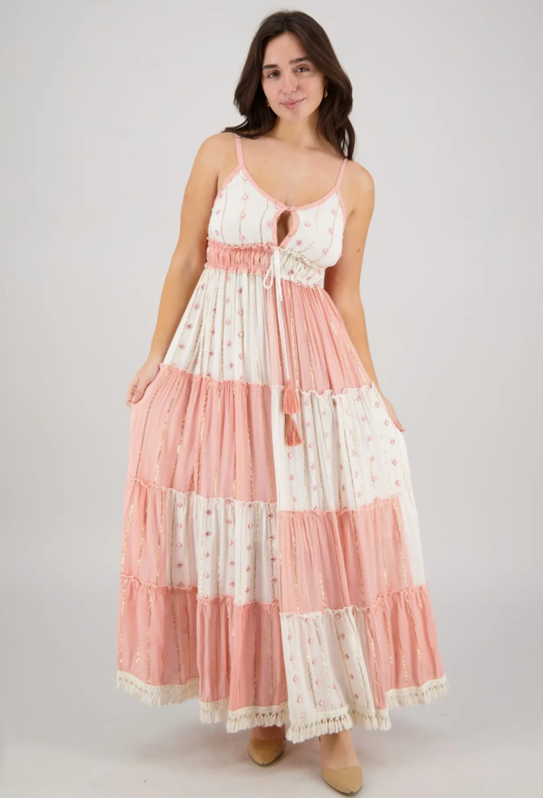 Boho Patch Tassel Maxi Dress (2 Colors)