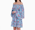 Blue Paisley Boho Short Dress