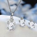 Sparkling Sea Turtle Earrings & Necklace Set (2 colors) - Lemonade Mermaid