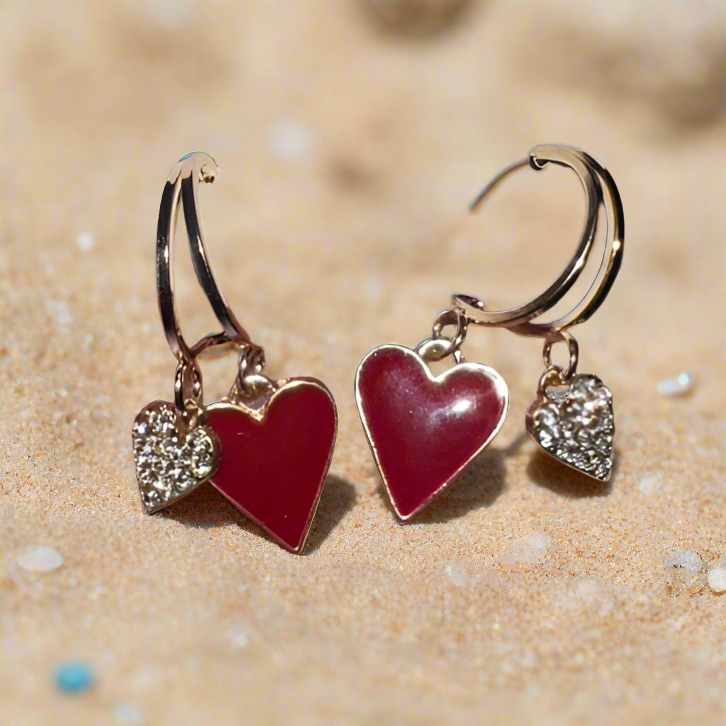 Ocean Candy Heart Earrings