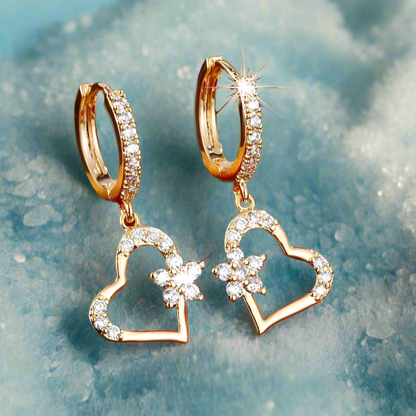 (NEW!) Brilliant Heart Earrrings, Cubic Zirconia