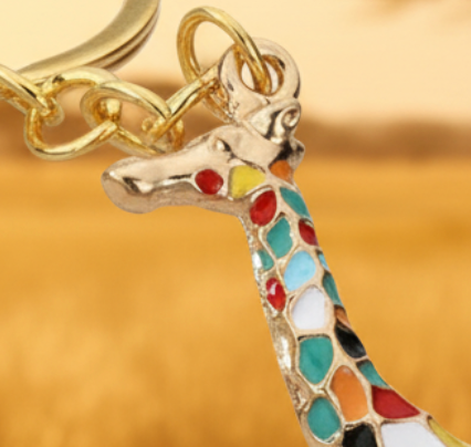 Calico Giraffe Keychain