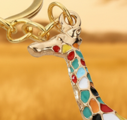Calico Giraffe Keychain