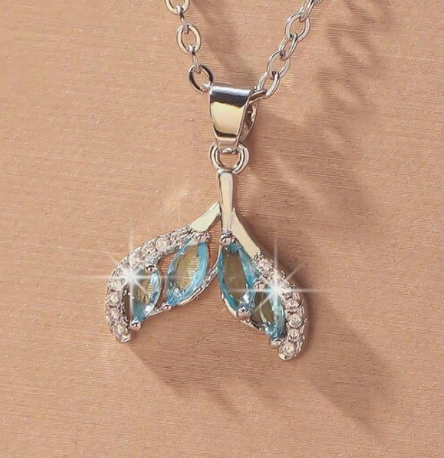 Dazzling Mermaid Tail Necklace, Cubic Zirconia (3 Colors) - Lemonade Mermaid