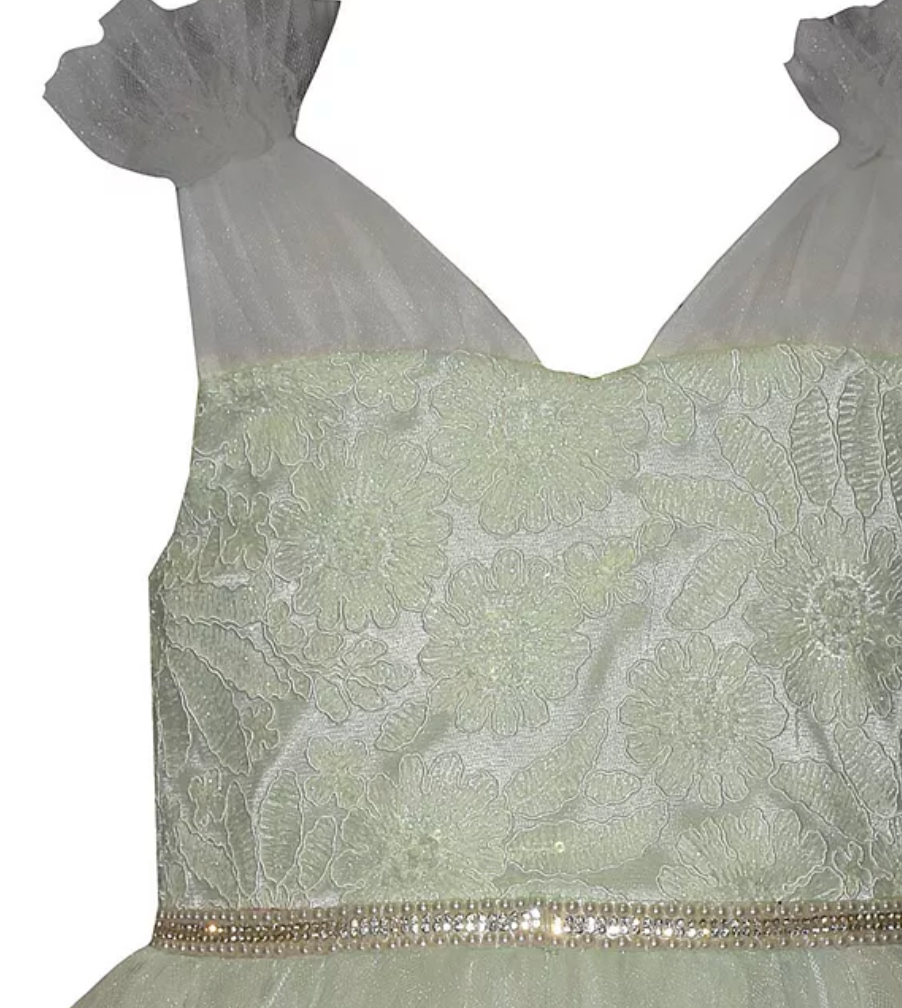 Pale Green Embroidered Dress