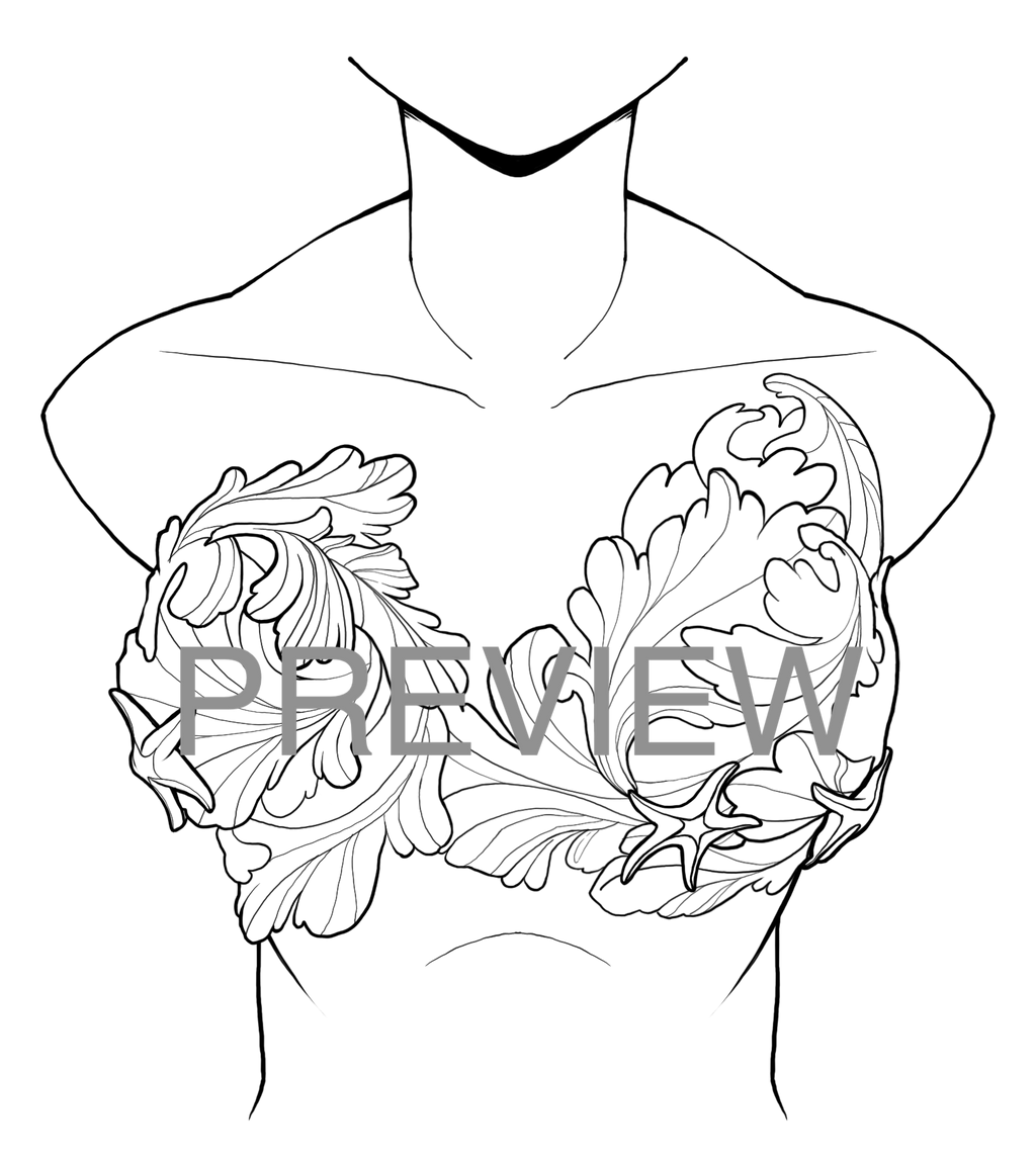 Custom Silicone Mermaid Top Mockup & Design Preview