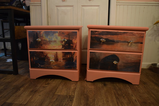 Coastal Boat pair of nightstands
