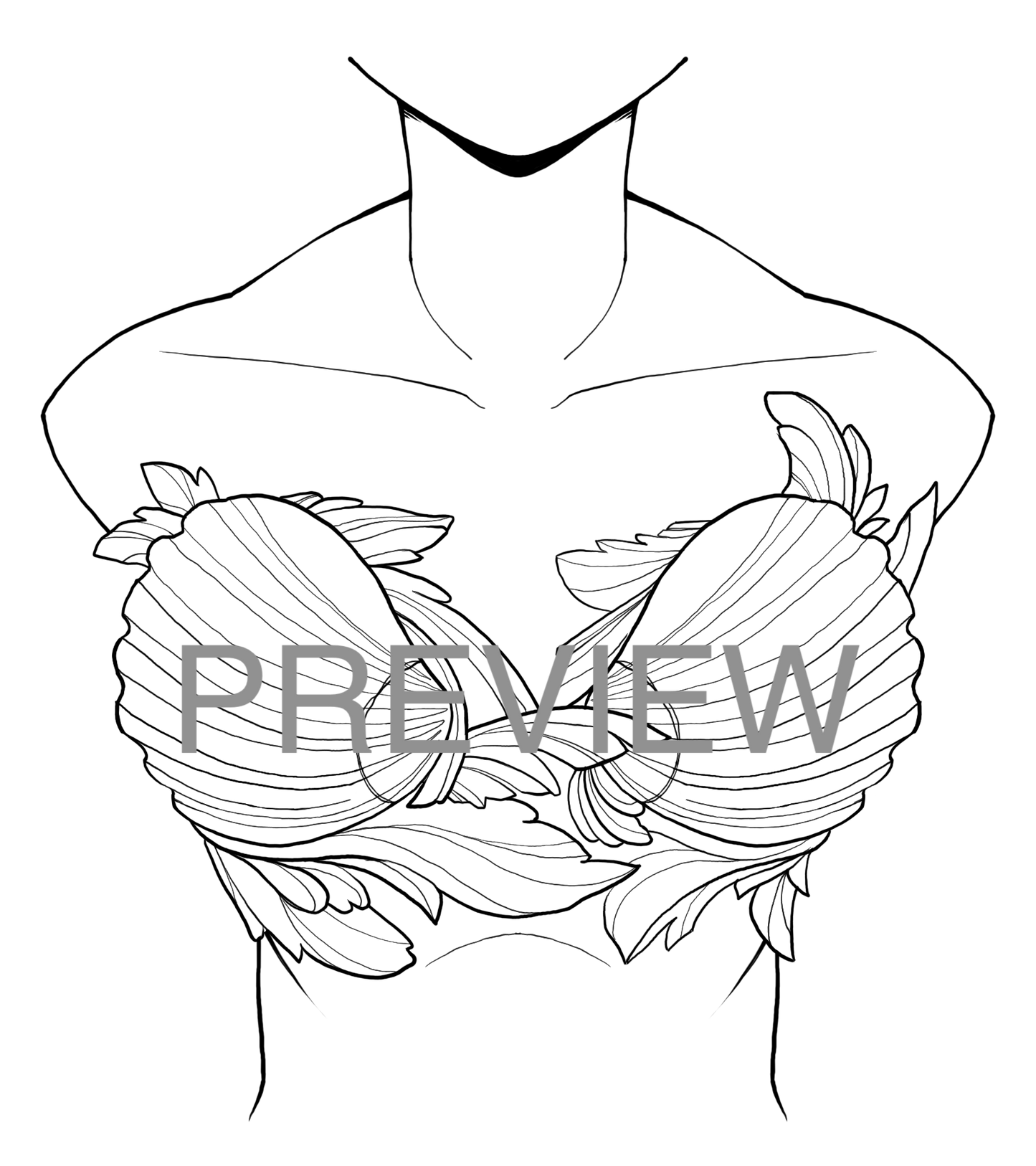 Custom Silicone Mermaid Top Mockup & Design Preview