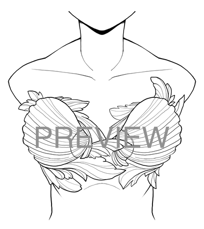 Custom Silicone Mermaid Top Mockup & Design Preview
