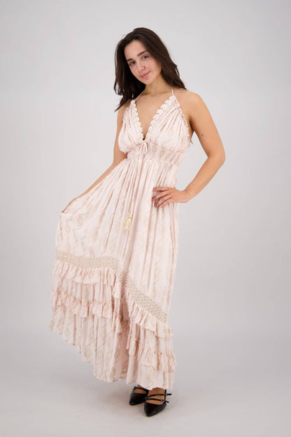 Halter Tiered Maxi Dress