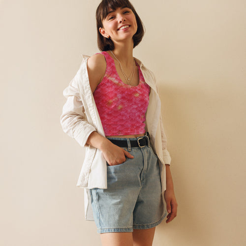 "Vintage Glam" Mermaid Swimmable Crop Top - Lemonade Mermaid