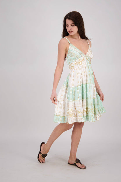 Boho Patchwork Midi Dress