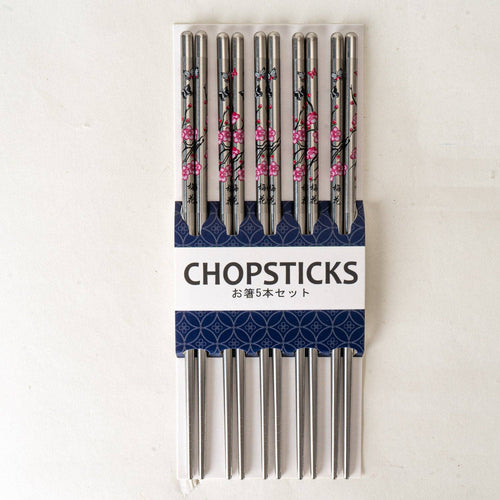 5 Set Cherry Blossom Chopsticks Stainless Steel - Lemonade Mermaid