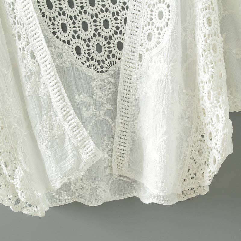 Lace Cardigan with Batwing Sleeves - Lemonade Mermaid