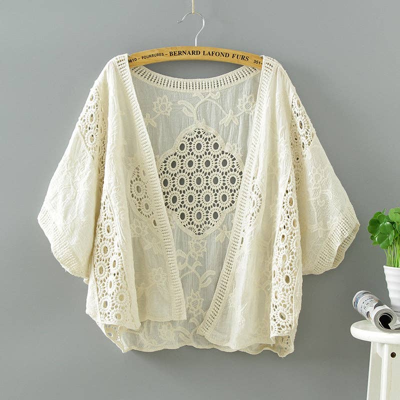 Lace Cardigan with Batwing Sleeves - Lemonade Mermaid
