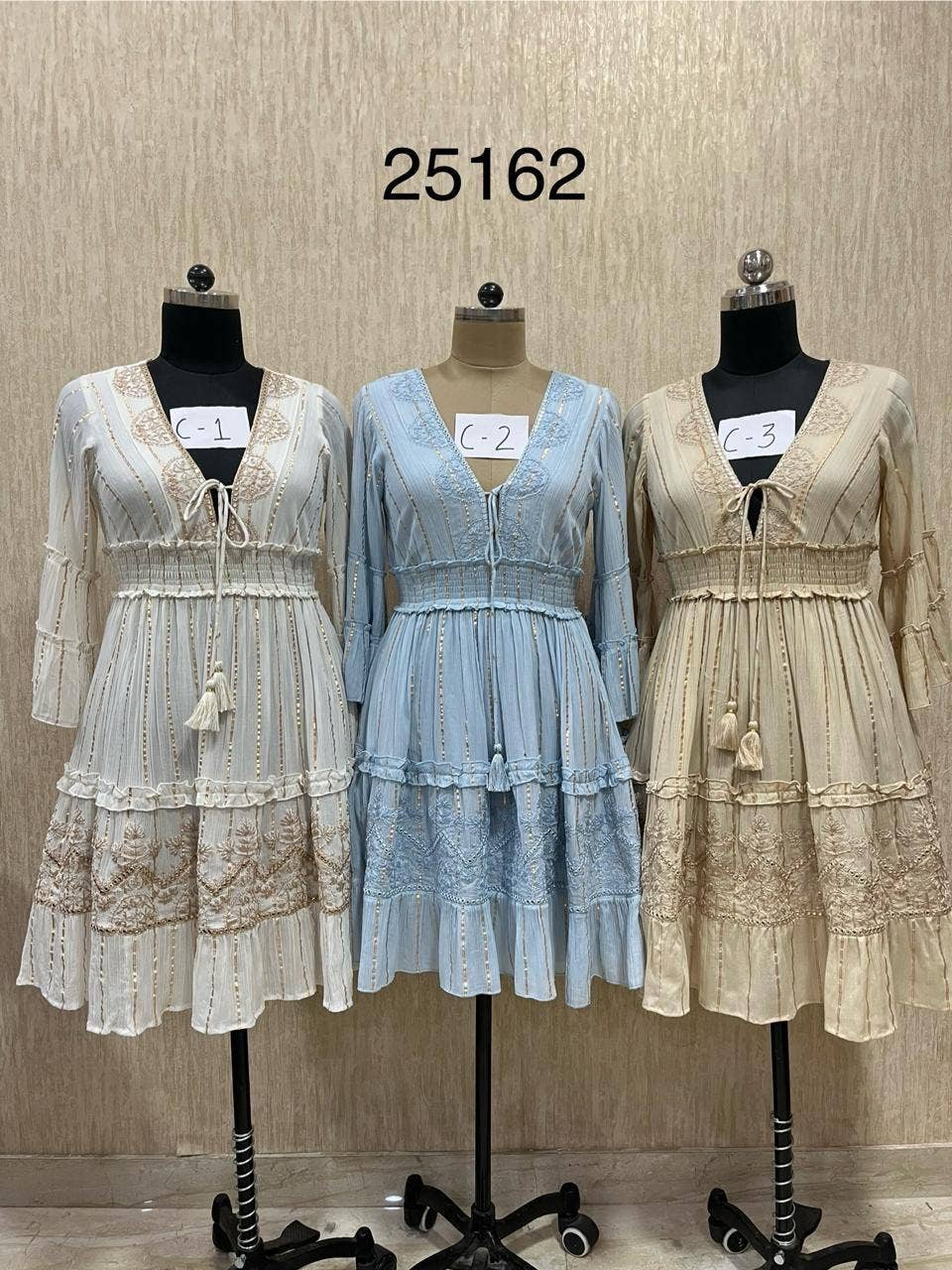 Long-Sleeve Tassel Midi Dress