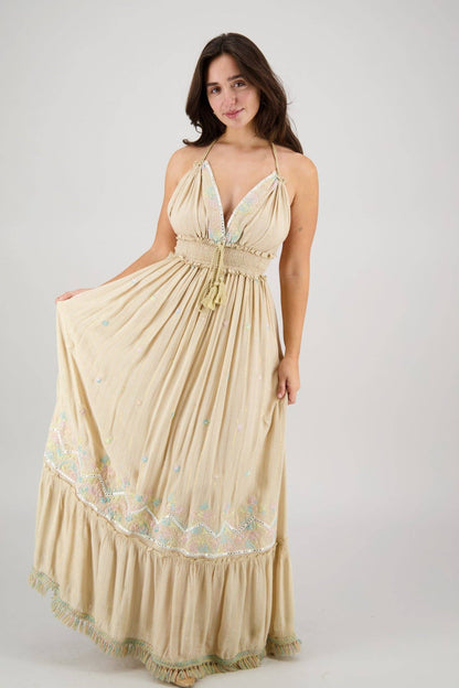 Boho Beachy Long Tassel Dress