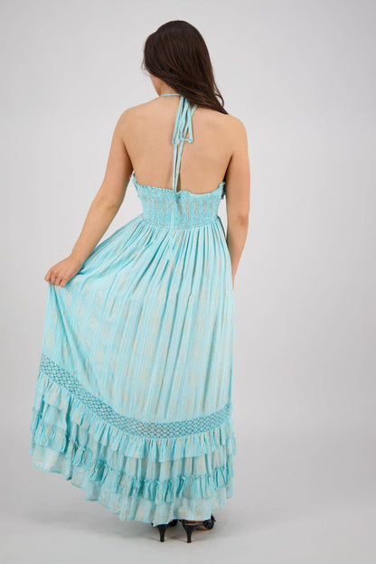 Halter Tiered Maxi Dress