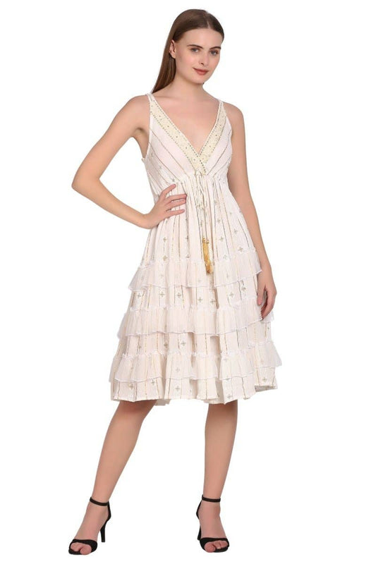 Tiered Flowy Tassel Sundress