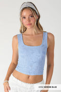 Blue Square Crop Top