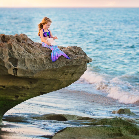 Aurora Borealis Toddler Mermaid Tail - Lemonade Mermaid