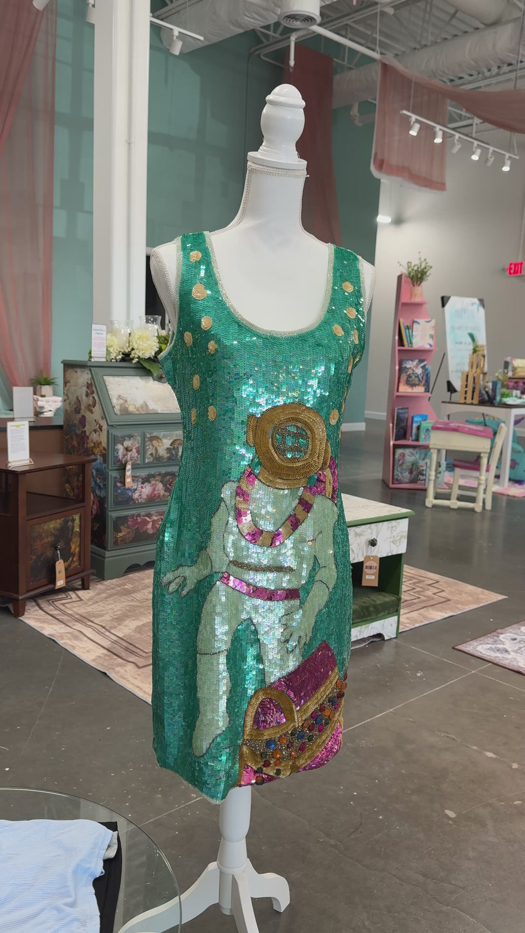 Philippe Albert 1980s Vintage Sequin Scuba Treasure Dress